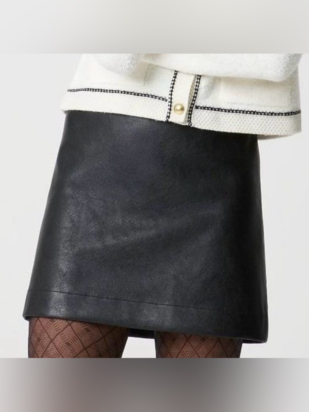 J.Crew Faux Leather Mini Skirt Black Size 2 NWT New Back Zip A-Line BC893